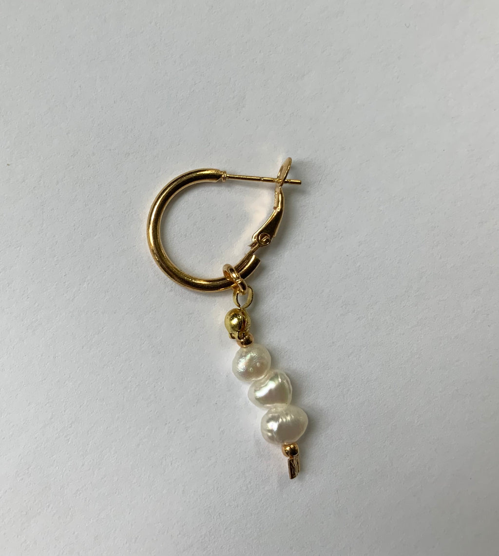 Freshwater Pearl Hoop Stack Earrings